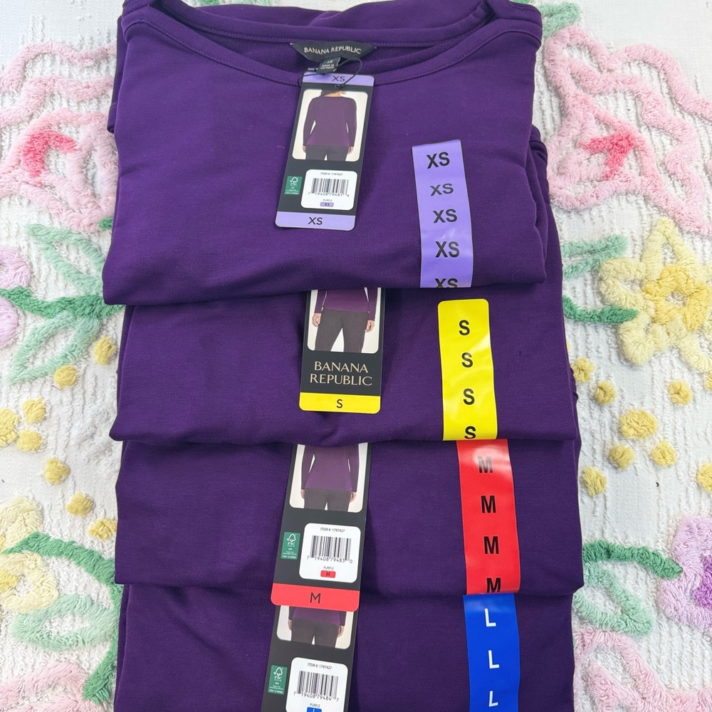 Banana Republic Boatneck Long Sleeve Top Rayon Blend Stretch Tee New - Picture 5 of 6